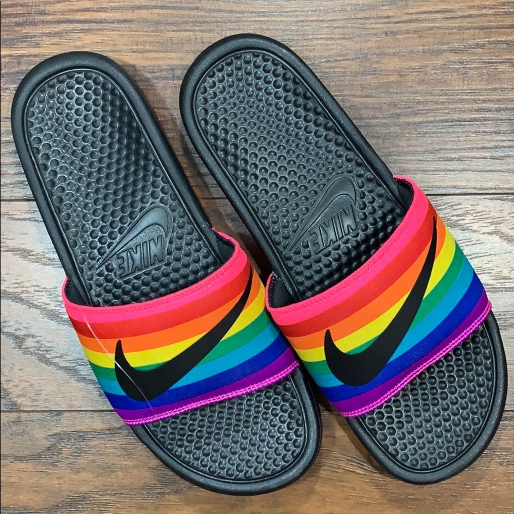 NIKE BENASSI JDI BETRUE Black/Black-Multi-Color - Picture 9 of 16